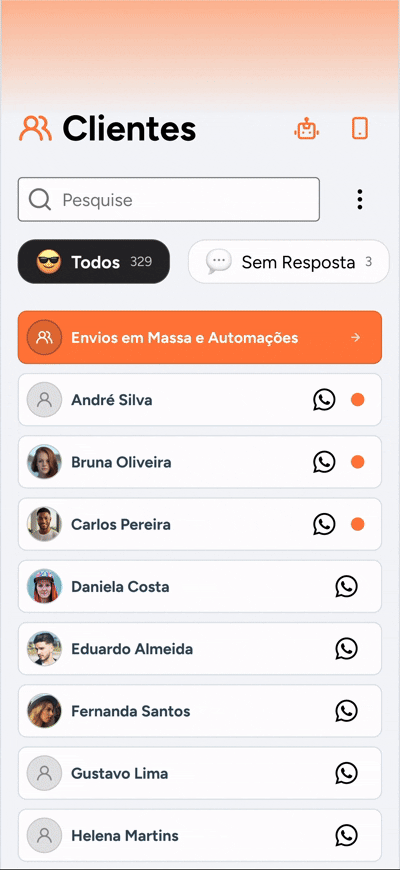 Lista de clientes